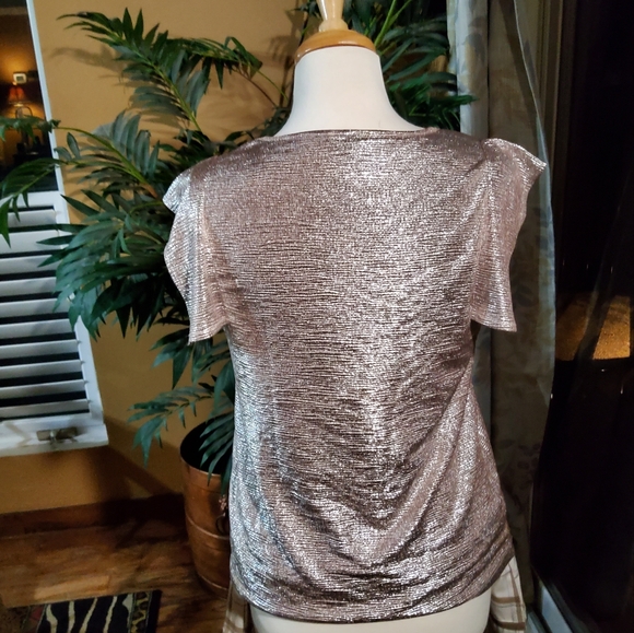 Glamorous Metallic Ruffle Sleeve Top - Picture 7 of 7